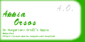 appia orsos business card